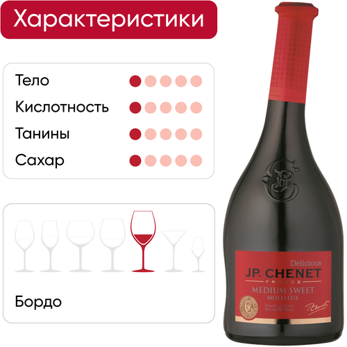 Вино JP.CHENET Делишес Медиум Свит красное полусладкое, 0.75л, картинка