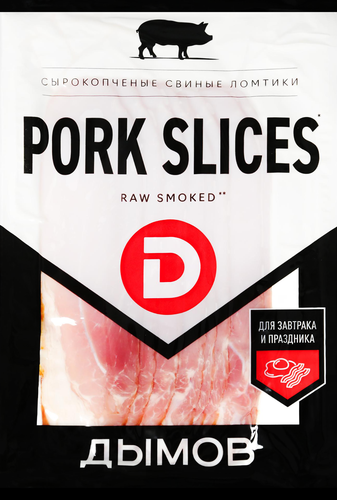 Продукт из свинины сырокопченый ДЫМОВ Pork slices, нарезка, 150г, изображение