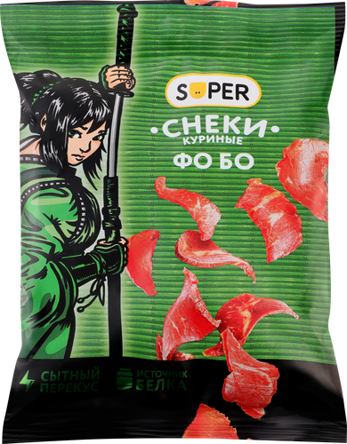 Снеки сырокопченые SUPER Фо Бо, из курицы, 70г, фотография