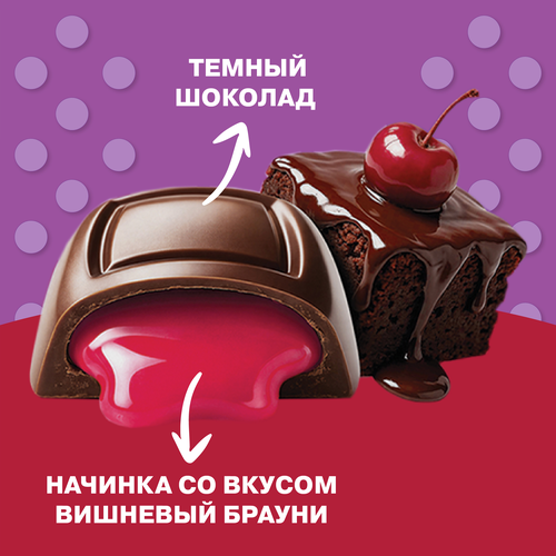 Шоколад темный Ф.КРУПСКОЙ Особый с начинкой вишневый брауни, 82г, изображение