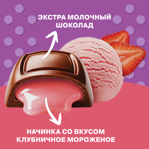 Шоколад молочный Ф.КРУПСКОЙ Особый со вкусом клубничное мороженое, 82г, картинка