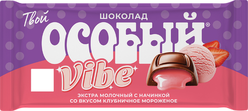 Шоколад молочный Ф.КРУПСКОЙ Особый со вкусом клубничное мороженое, 82г, фото