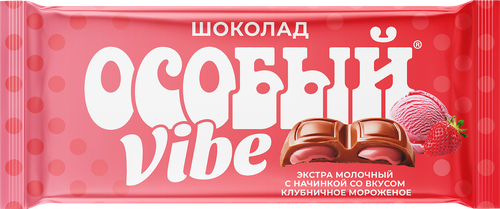 Шоколад молочный Ф.КРУПСКОЙ Особый со вкусом клубничное мороженое, 82г, фотография
