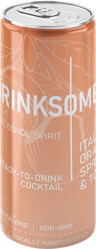 Напиток безалкогольный DRINKSOME Italian Orange Spritz & Tonic газированный, 0.33л, крупный план