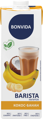 Напиток на растительной основе BONVIDA Barista Кокос, банан 1,8%, 1000мл, крупный план