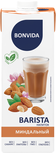 Напиток на растительной основе BONVIDA Barista Миндальный 1,8%, 1000мл, фотография