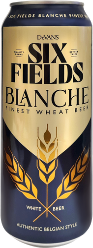 Напиток пивной SIX FIELDS Blanche Файнест Вит Бир пастеризованный нефильтрованный неосветленный 5,0%, 0.5л, фотография