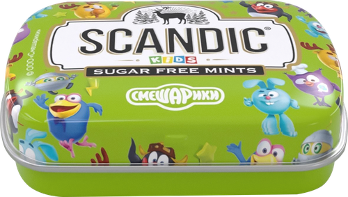 Конфеты SCANDIC со вкусом яблока, без сахара, 14г, крупный план