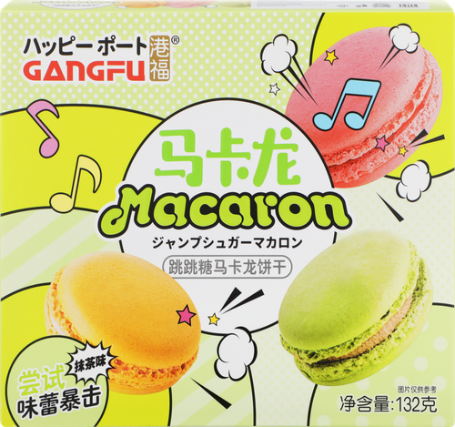 Печенье-сэндвич GANG-FU Macaron со кусом чая матча, 132г, вид