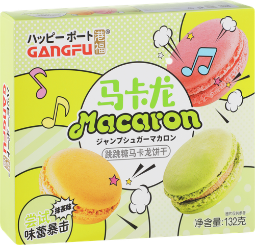 Печенье-сэндвич GANG-FU Macaron со кусом чая матча, 132г, детальное фото