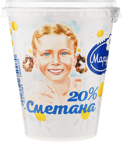 Сметана МАРУСЯ 20%, без змж, 300г, фото