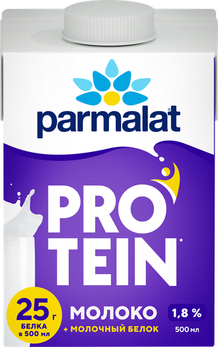 Молоко ультрапастеризованное PARMALAT Protein 1,8%, без змж, 500мл, крупный план
