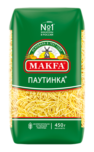 Макароны MAKFA Вермишель тонкая высший сорт, 450г, изображение