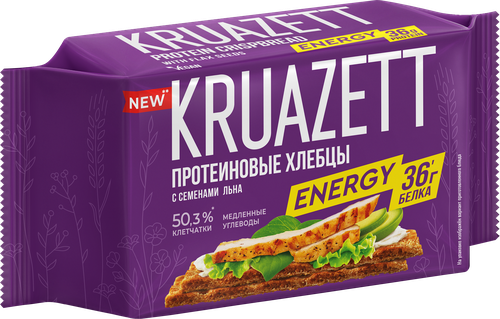 Хлебцы KRUAZETT ENERGY обогащенные белком с семенами льна, 150г, изображение