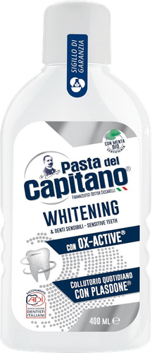 Ополаскиватель для полости рта PASTA DEL CAPITANO Whitening with OX-Active Отбеливающий, 400мл, фото