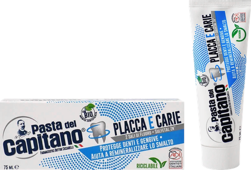 Зубная паста PASTA DEL CAPITANO Plaques&cavities Против налета и кариеса, 75мл, вид