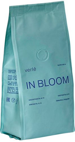 Кофе зерновой VERLE Blend In Bloom натуральный обжаренный, 220г, детальное фото