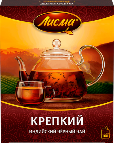 Чай черный ЛИСМА Крепкий Индийский байховый, 100пак, фотография