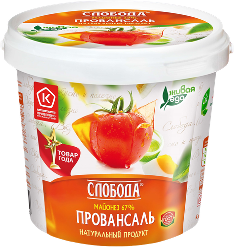 Майонез СЛОБОДА Провансаль 67% ведро, 900мл, вид