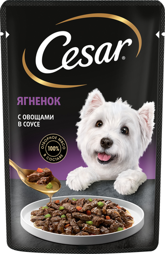 Корм консервированный для взрослых собак CESAR с ягненком и овощами, 85г., картинка
