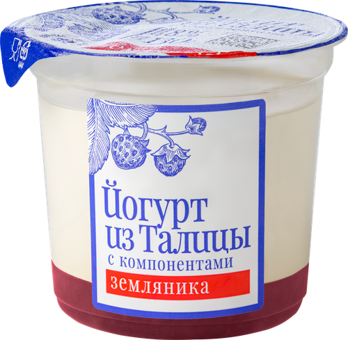 Йогурт МФ ТАЛИЦКИЕ Из Талицы Земляника 8%, без змж, 130г, изображение