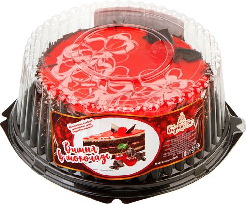 Торт ДАРИ ВКУС Вишня в шоколаде, 700г, крупный план