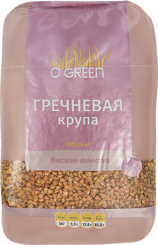 Крупа гречневая O`GREEN Элитная, 800г, вид