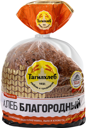 Хлеб ТАГИЛХЛЕБ Благородный, 1 сорт, половинка, 350г, изображение