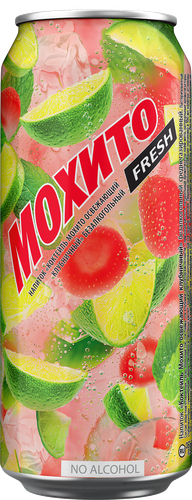 Коктейль безалкогольный Мохито Клубничный, 0.45л, детальное фото