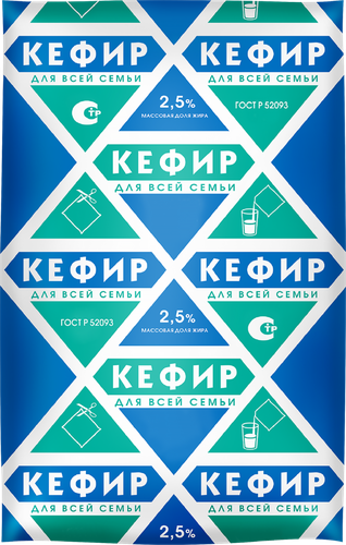 Кефир ДЛЯ ВСЕЙ СЕМЬИ 2,5%, без змж, 900г, картинка