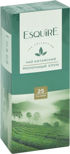 Чай зеленый Эсквайр молочный улун с/я к/у 25п. PL, крупный план