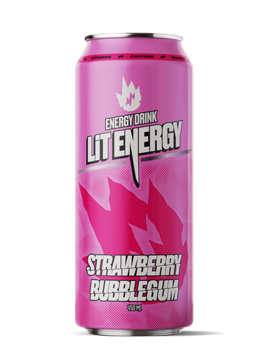 Энергетический напиток LIT ENERGY Клубничная жвачка ж/б 0,45л., картинка