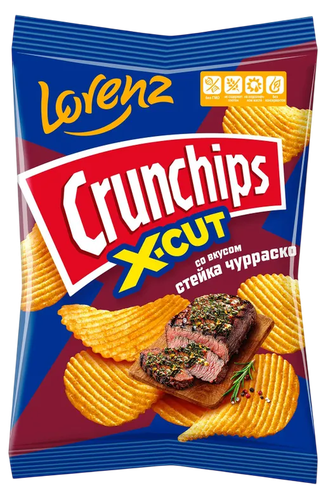 Чипсы картофельные рифленые Crunchips стейк ЧУРАСКО ф/п 70г., картинка