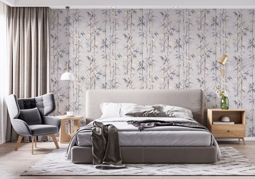 Виниловые обои WallSecret Bamboo 8735-14 серые 1,06х10,05 м, фотография
