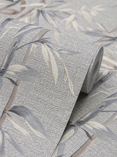 Виниловые обои WallSecret Bamboo 8735-14 серые 1,06х10,05 м, фотография