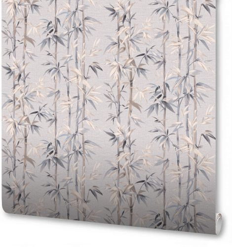 Виниловые обои WallSecret Bamboo 8735-14 серые 1,06х10,05 м, фото