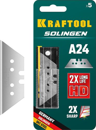 Лезвие запасное KRAFTOOL трапециевидное а24 5 шт, вид