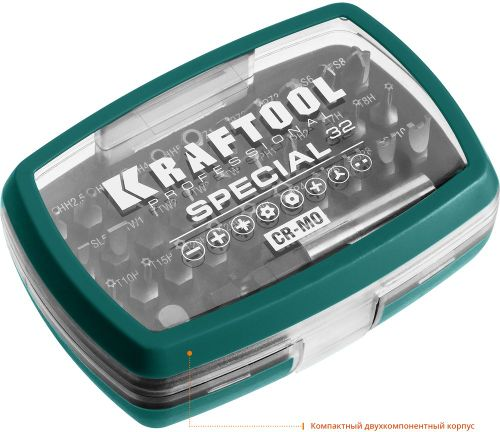 Набор бит и адаптеров KRAFTOOL 33 шт, картинка