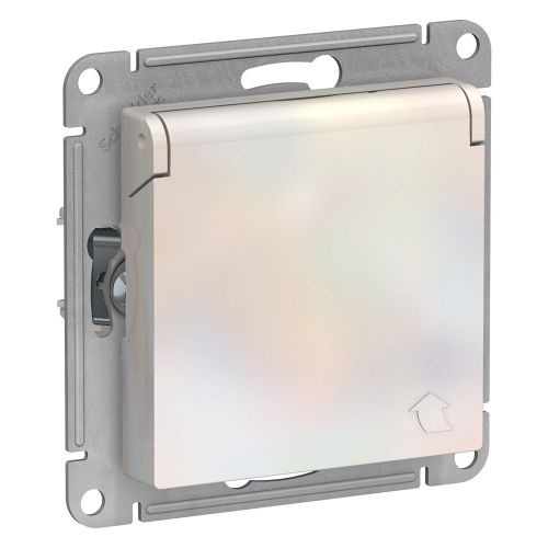 Розетка электрическая 1 пост Systeme Electric Atlas Design жемчуг 1240286, фото