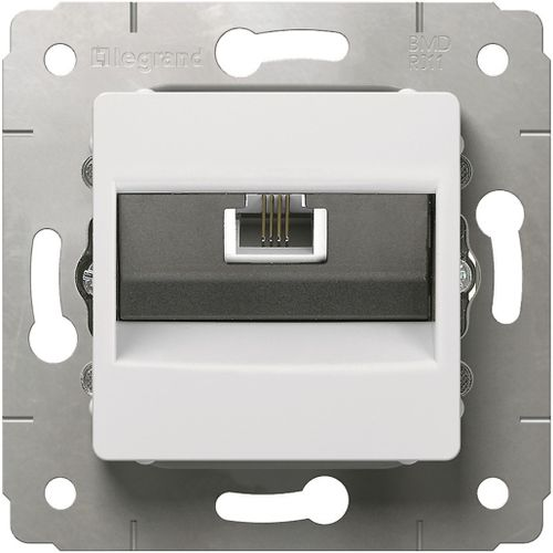 Розетка RJ-45 1 пост Legrand Cariva белый, фотография