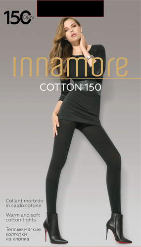 Колготки женские INNAMORE Cotton 150 den nero 4, детальное фото
