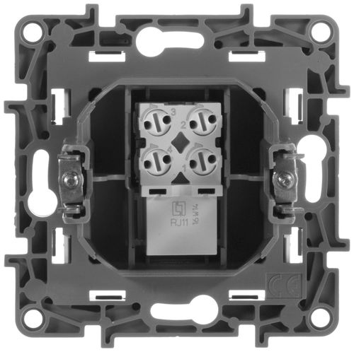 Розетка RJ-11 1 пост Legrand Etika антрацит, вид