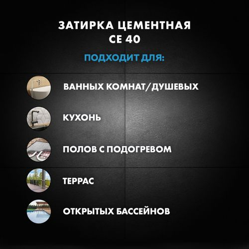 Затирка для швов цементная Церезит СЕ 40 Aquastatic темно-синяя 2 кг, фотография