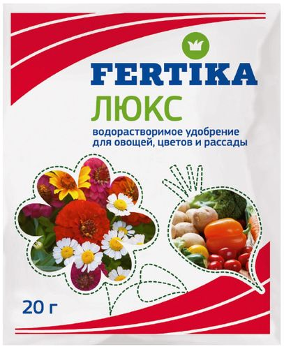 Удобрение комплексное FERTIKA Люкс для комнатных, овощных, цветочных 20 г, детальное фото