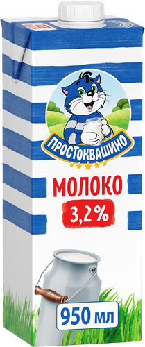 Молоко ультрапастеризованное ПРОСТОКВАШИНО 3,2%, без змж, 950мл, картинка