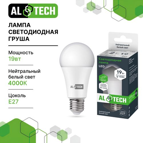 Лампочка светодиодная ALTECH LED 19Вт 4000К 1560Лм E27 Груша, вид