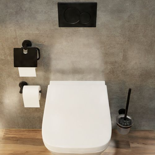 Держатель запасного рулона черный comfort black 15х5х8, детальное фото