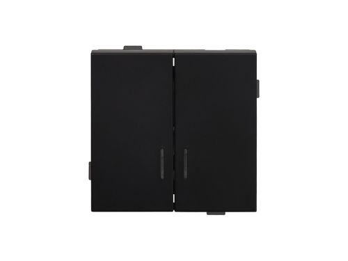 Выключатель двухклавишный ALTECH ENCORE 2SIВ черный, детальное фото