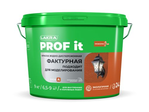 Краска фактурная лакра PROF IT 9 кг База А, вид