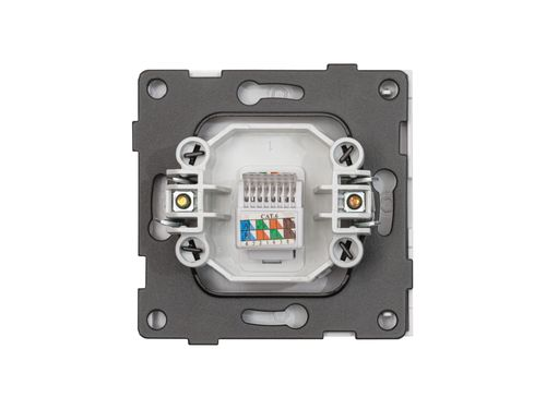 Розетка компьютерная 1 пост ALTECH ENCORE 1SPCG cat6e 10Gb графит, фотография